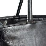 Prada Vintage Black Leather Tote Bag