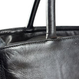 Prada Vintage Black Leather Tote Bag