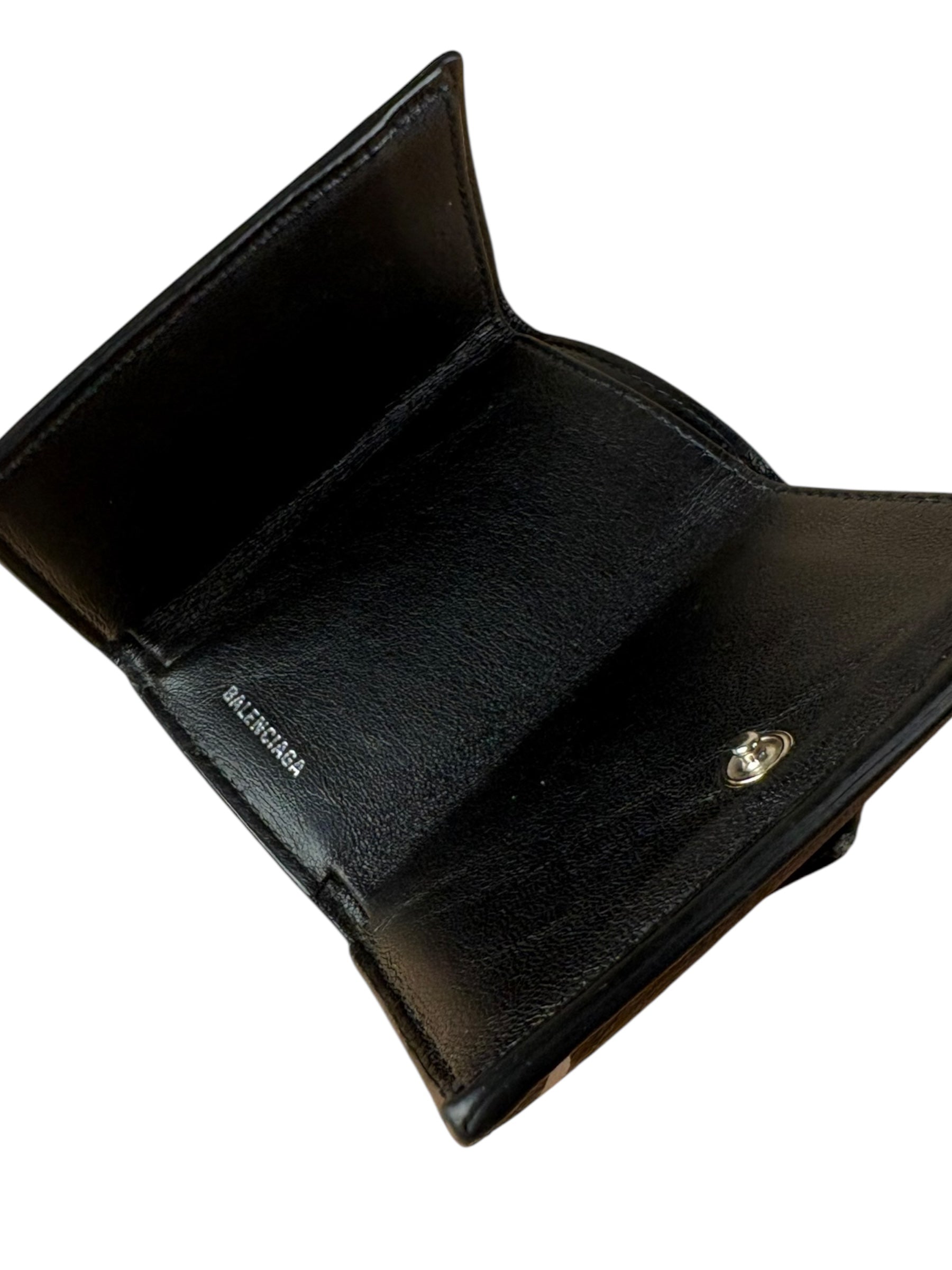 Balenciaga Black Papier Graffiti Trifold Wallet