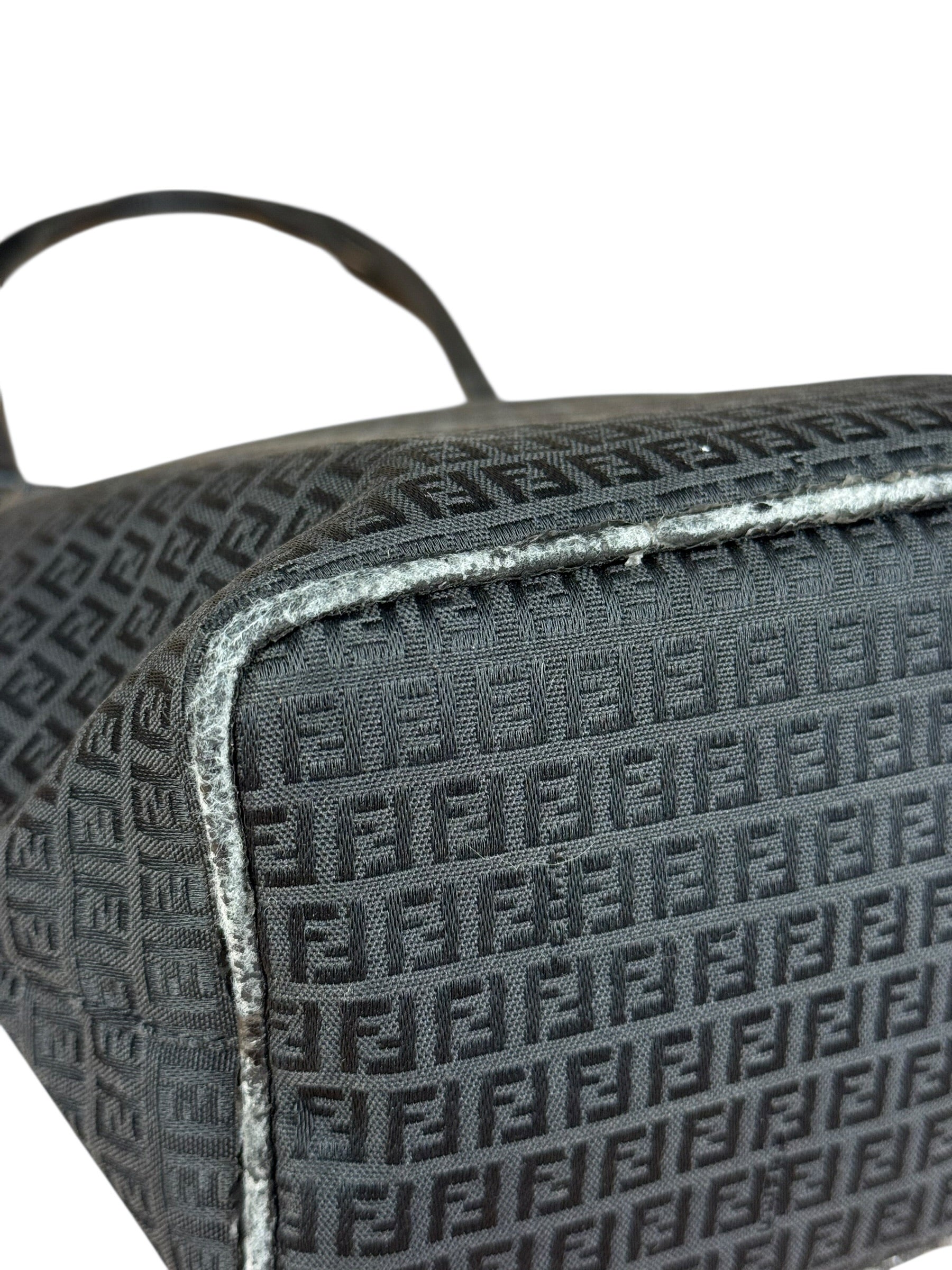 Fendi FF Black Canvas Logo Tote