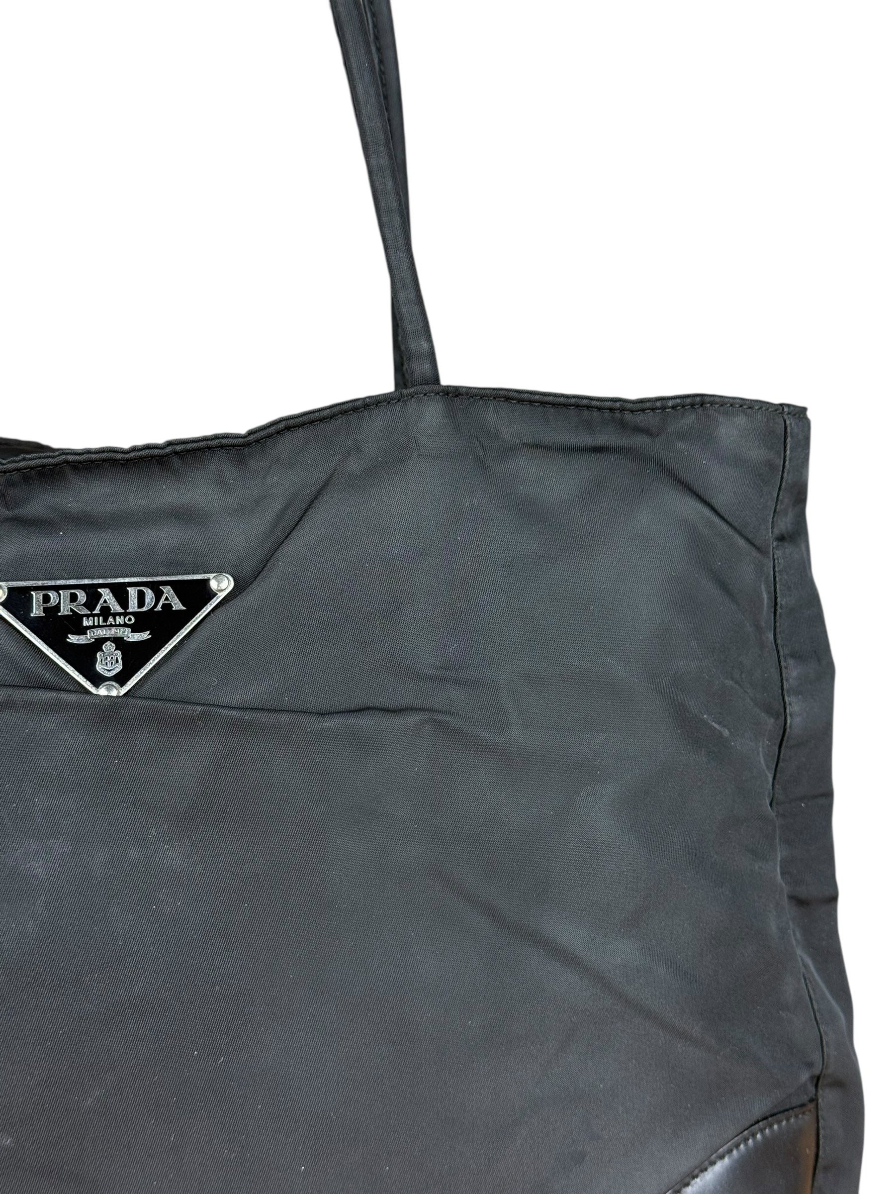 Prada Nylon & Leather Zip Tote