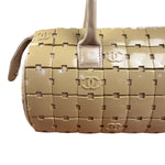 Chanel Beige Leather Trim Mini Puzzle Block Handbag