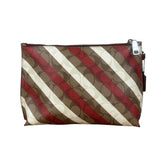 Coach Stripped Signature C Leather Clutch