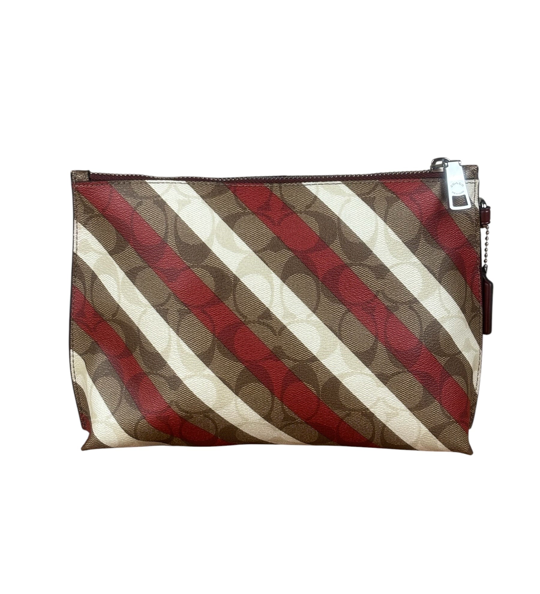 Coach Stripped Signature C Leather Clutch