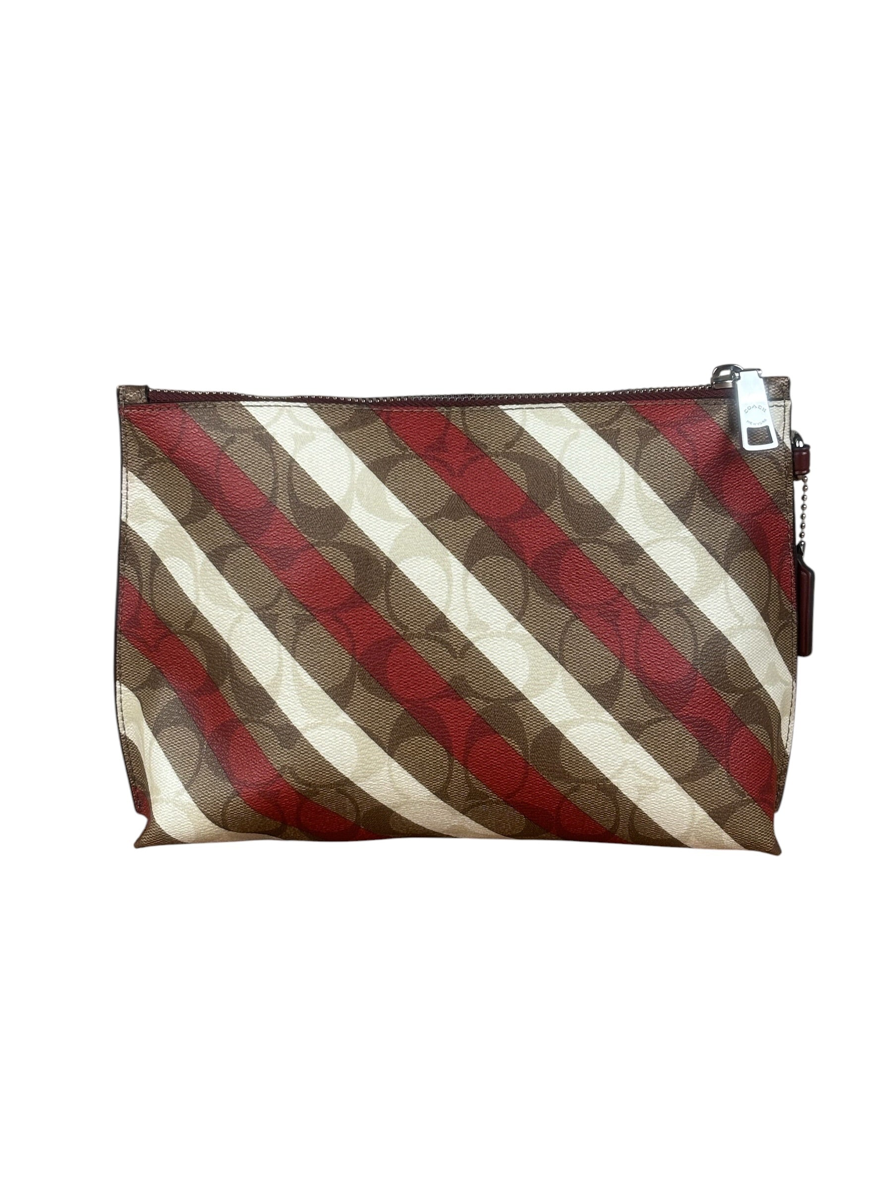 Coach Stripped Signature C Leather Clutch