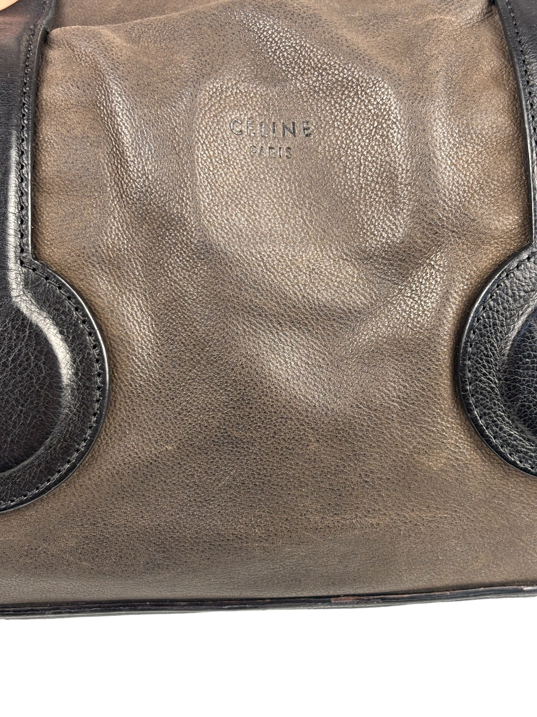 Celine Brown/Black Leather Bowling Bag