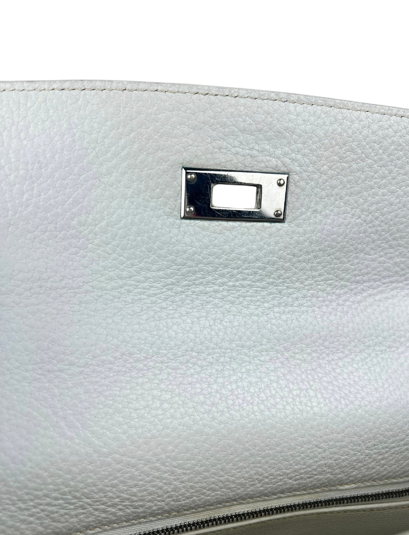 Hermes Kelly 32 White Clemence Leather Handbag 2008