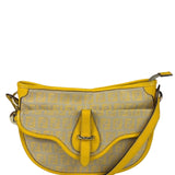 Fendi Yellow Leather Trim Zucca Crossbody Bag