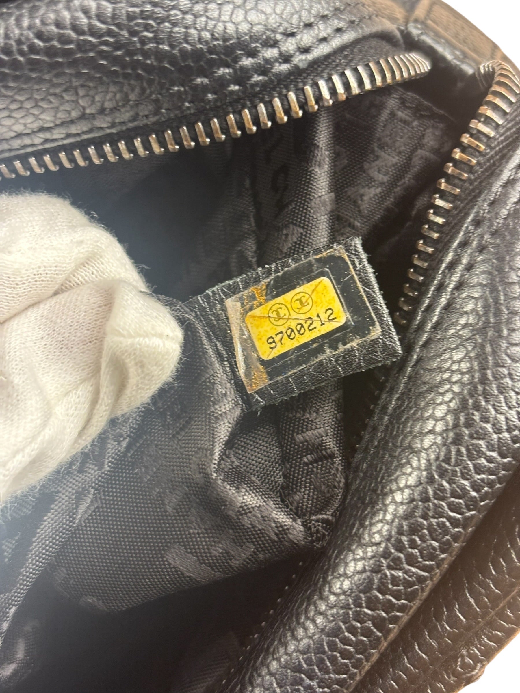 Chanel Black Leather Chocolate Bar Shoulder Bag 2004