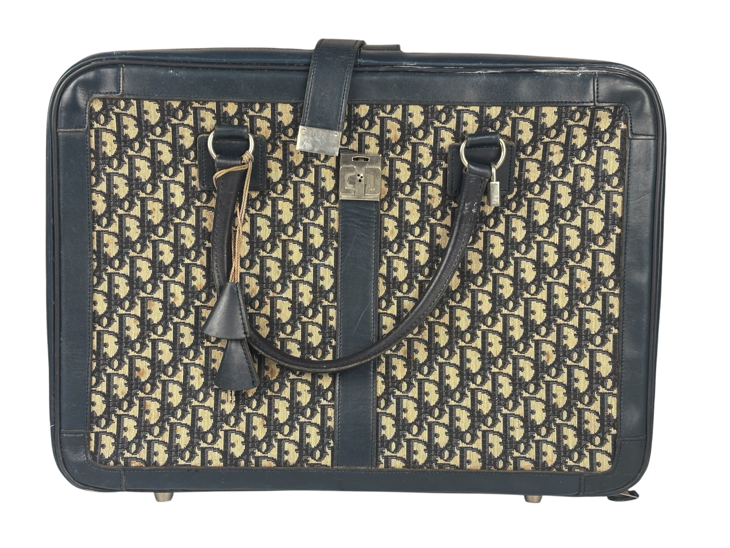 Christian Dior Vintage Navy Oblique Travel Bag