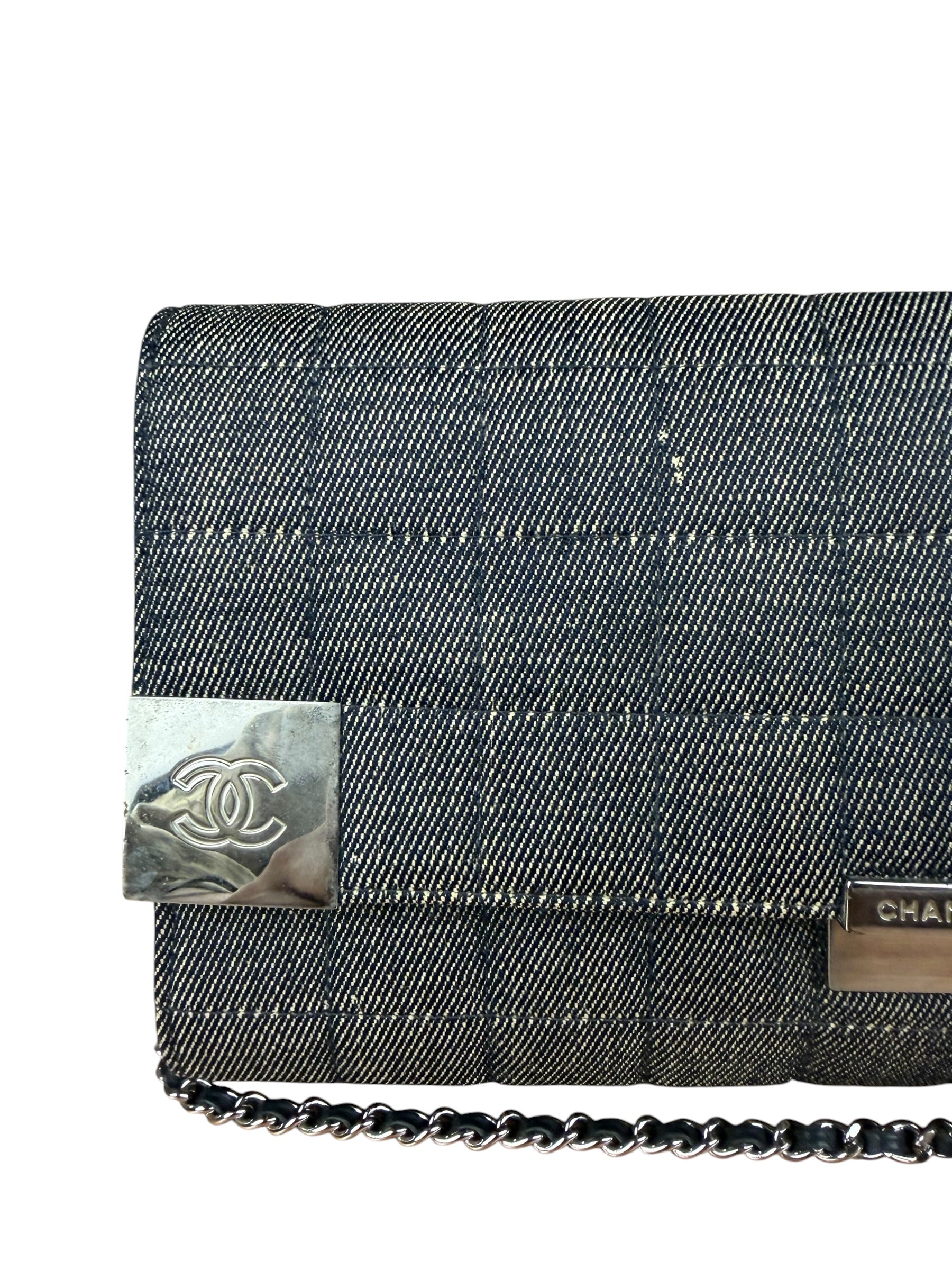 Chanel Denim Chocolate Bar Chain Flap Bag 2002