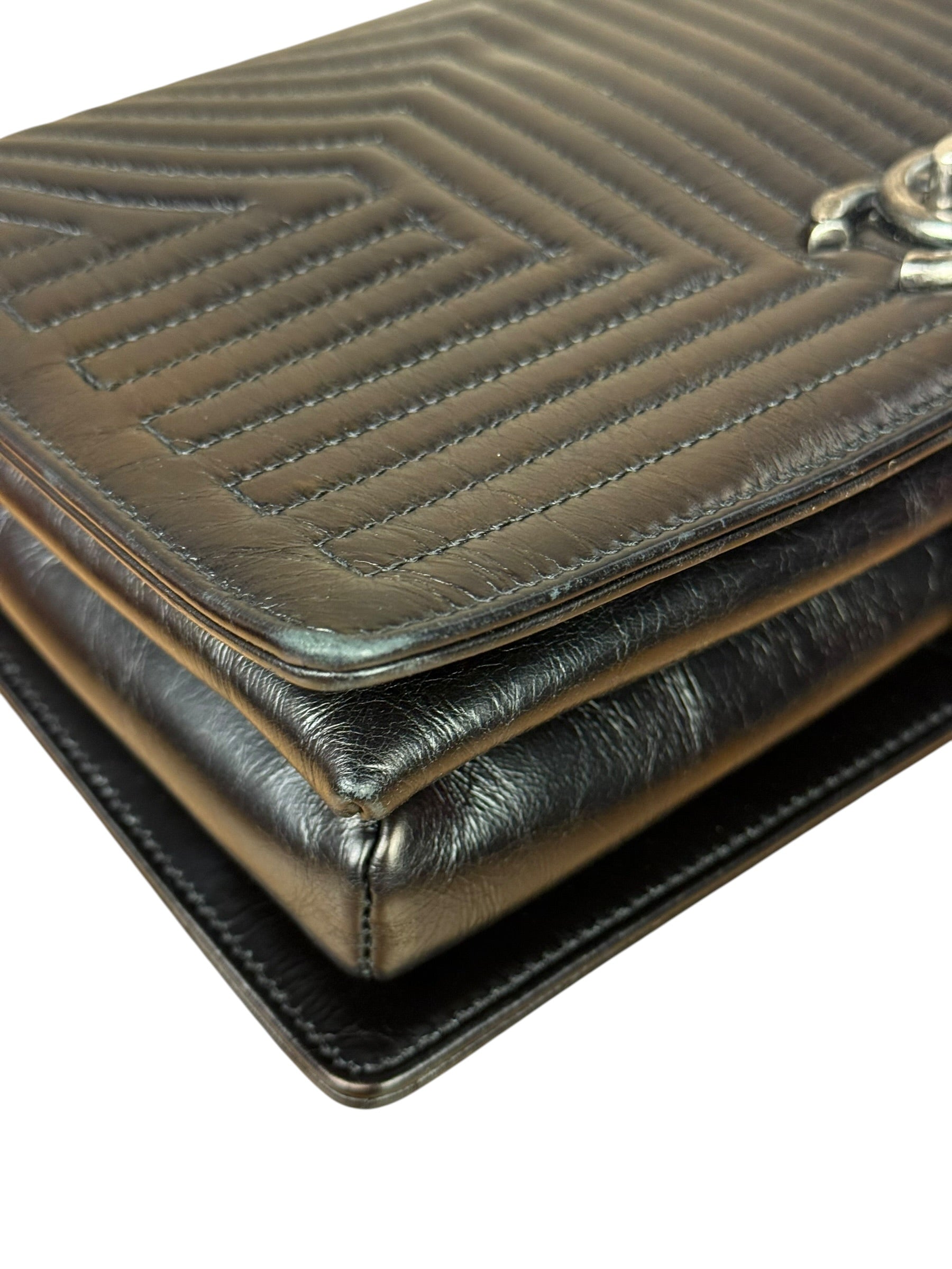 Chanel Black Leather Paris-Seoul Korean Garden Flap Bag 2015