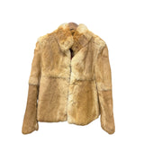 Vintage Light Brown Nice Claup Co.Ltd Rabbit Fur Coat