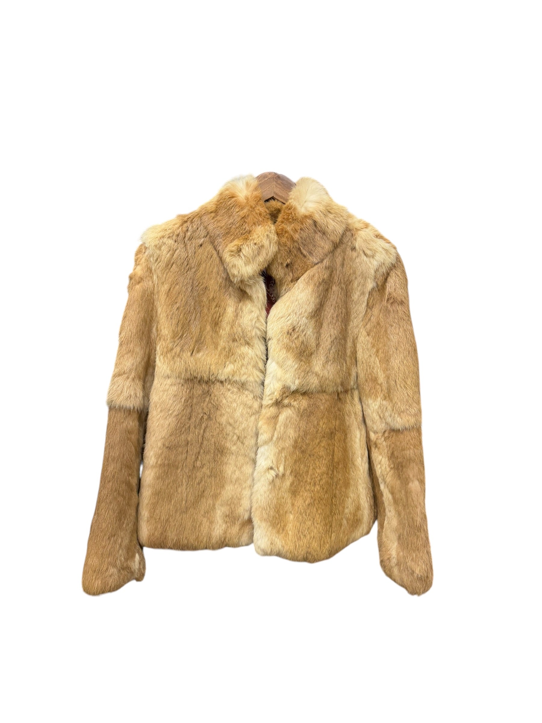 Vintage Light Brown Nice Claup Co.Ltd Rabbit Fur Coat