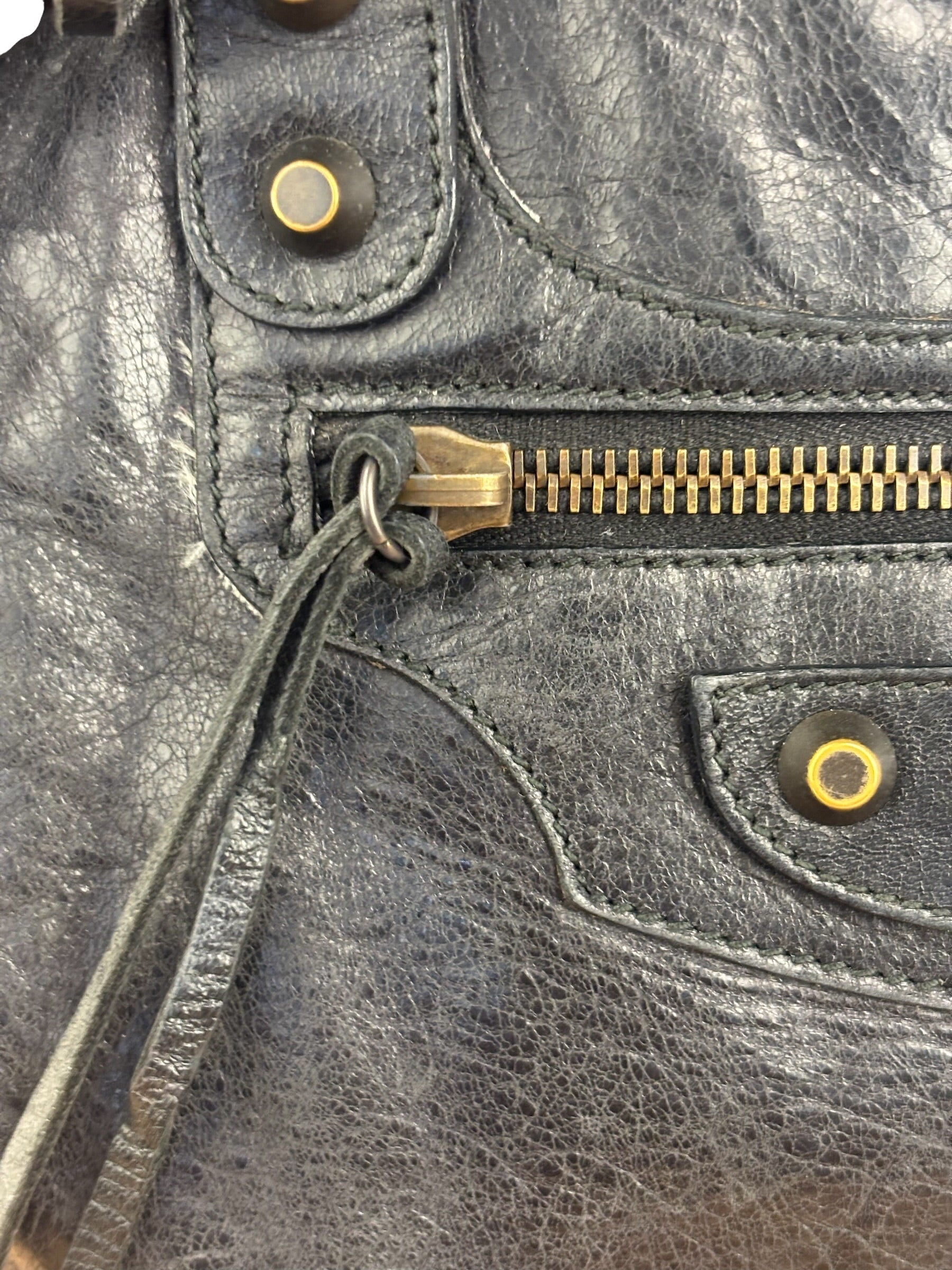 Balenciaga Vintage Black Leather Classic Sunday Tote Bag