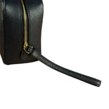 Coach Cosmetic Pouch Navy Blue Pebbled Leather