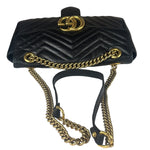 Gucci GG Black Marmont Leather Medium Shoulder Bag
