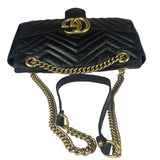 Gucci GG Black Marmont Leather Medium Shoulder Bag