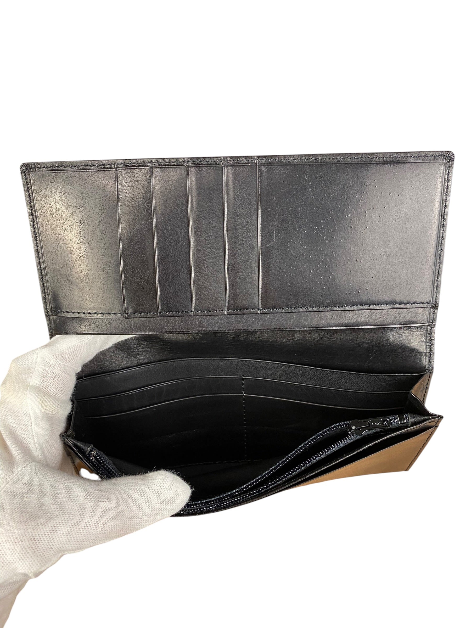 Valentino Black Leather Long Wallet