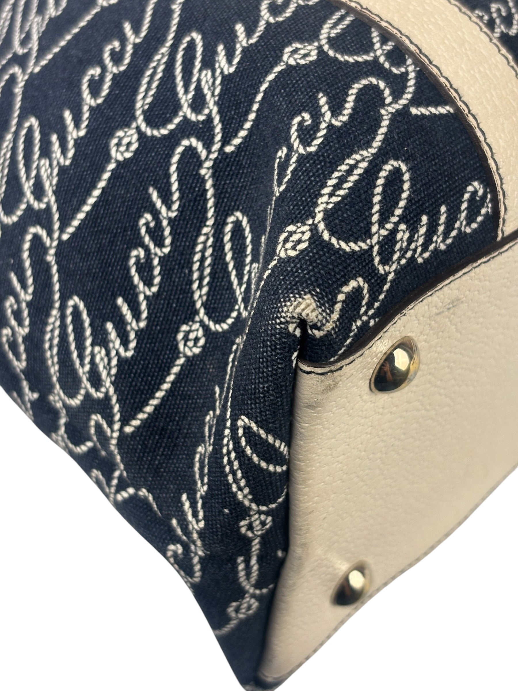 Gucci Western Logo Denim Abbey Zip Tote