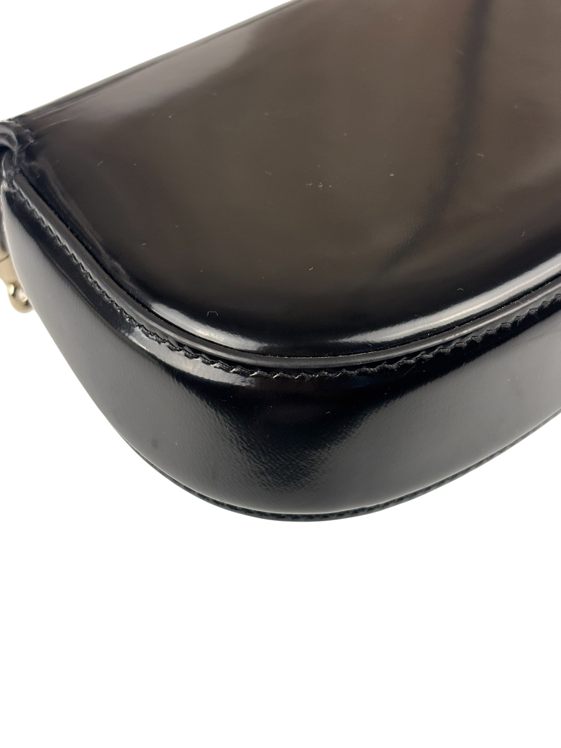 Gucci Black Leather Bamboo Night Small Clutch/Pochette