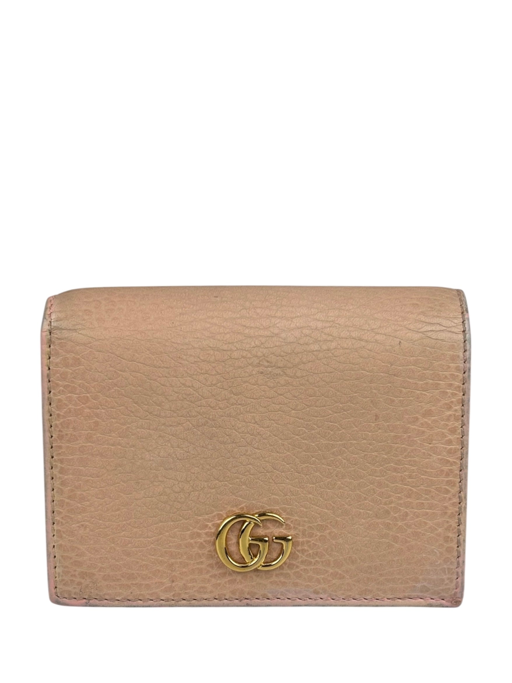 Gucci GG Nude Pink Leather Marmont Compact Eallet