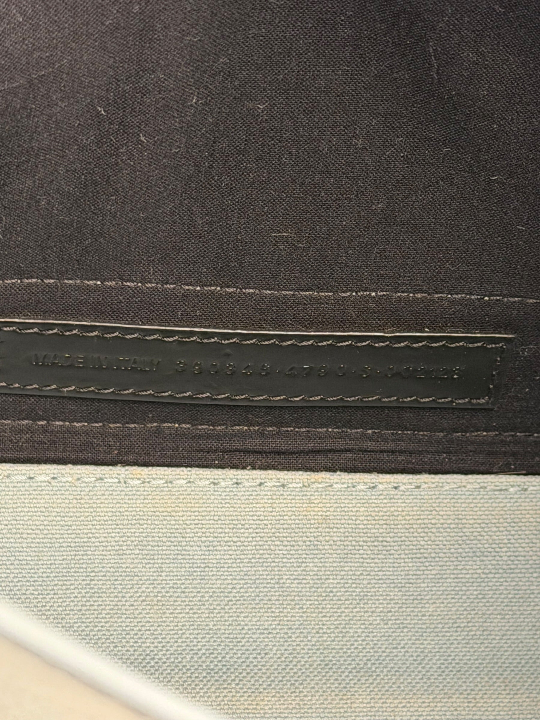 Balenciaga Light Blue Leather Trim Cabas XS Tote Bag