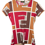 Fendi FF Logo Short Sleeve Top Pink
