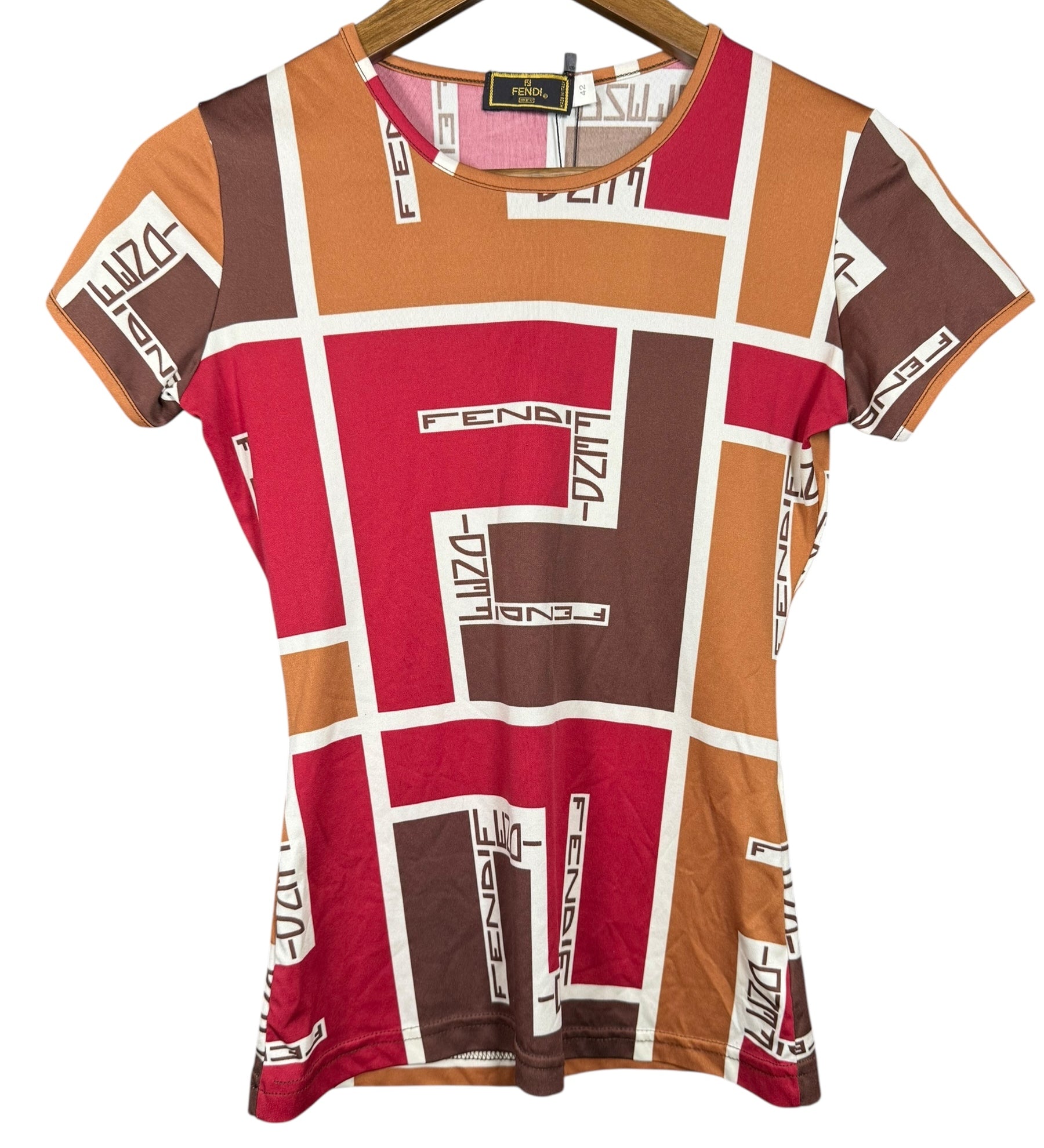 Fendi FF Logo Short Sleeve Top Pink