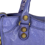 Balenciaga Purple Lambskin Moto City Two-Way Bag