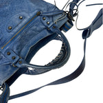 Balenciaga Navy Leather Moto Work Two-Way Bag
