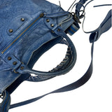 Balenciaga Navy Leather Moto Work Two-Way Bag