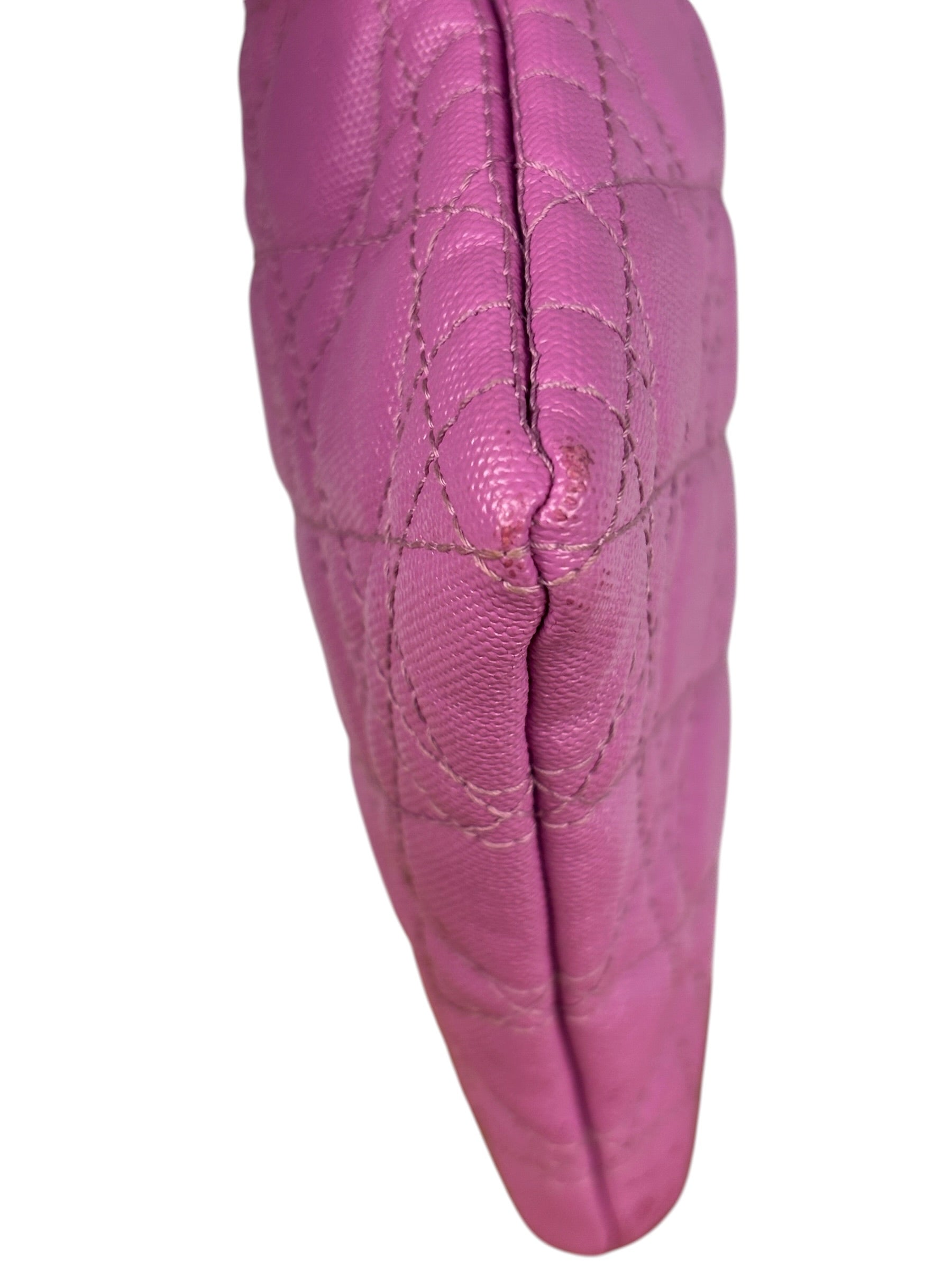 Christian Dior Fuchsia Leather  Flat Pouch