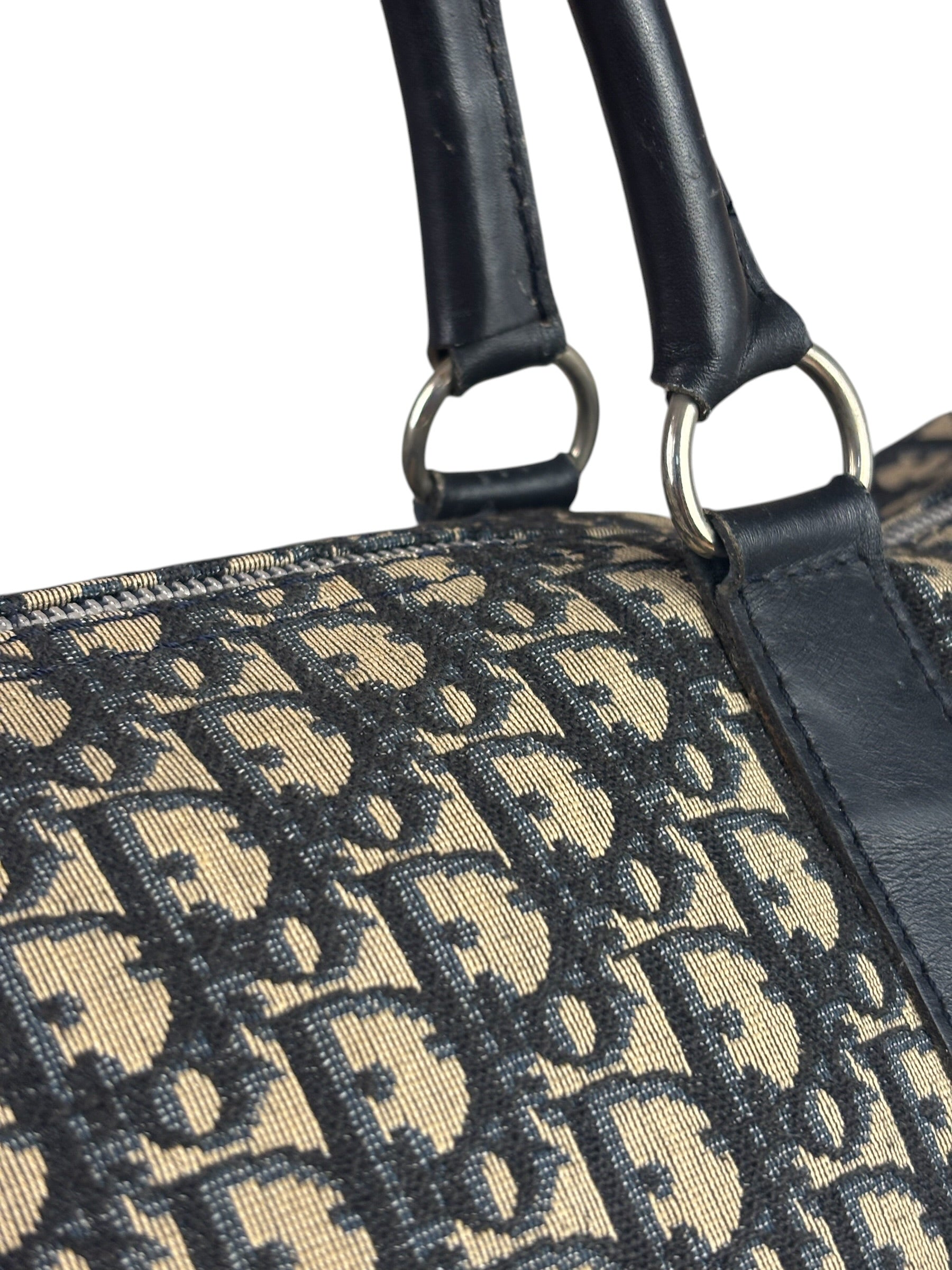 Christian Dior Vintage Black Trotter Boston Travel Bag