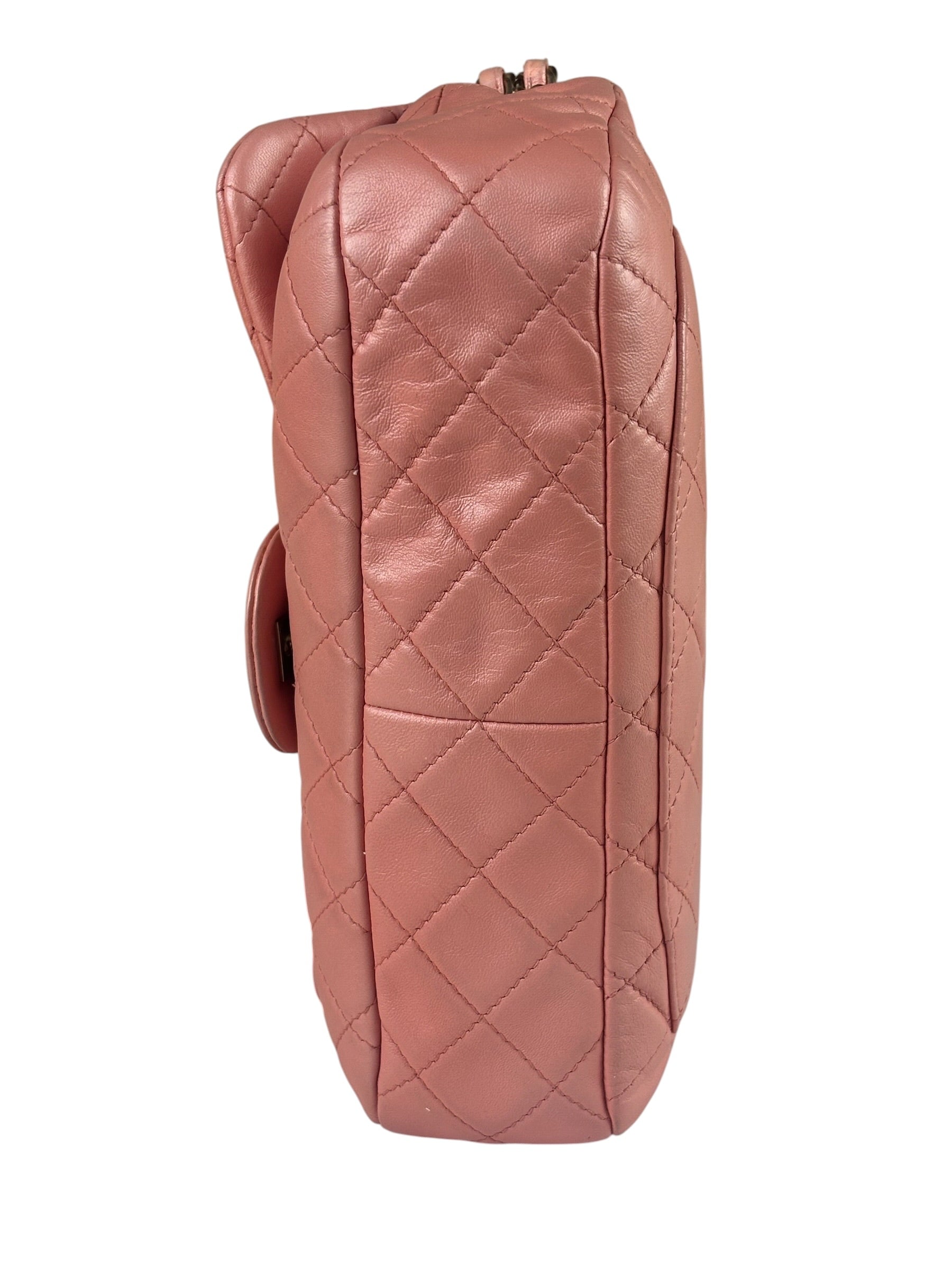Chanel Pink Quilted Lambskin Timeless Chain Shoulder Bag 2010