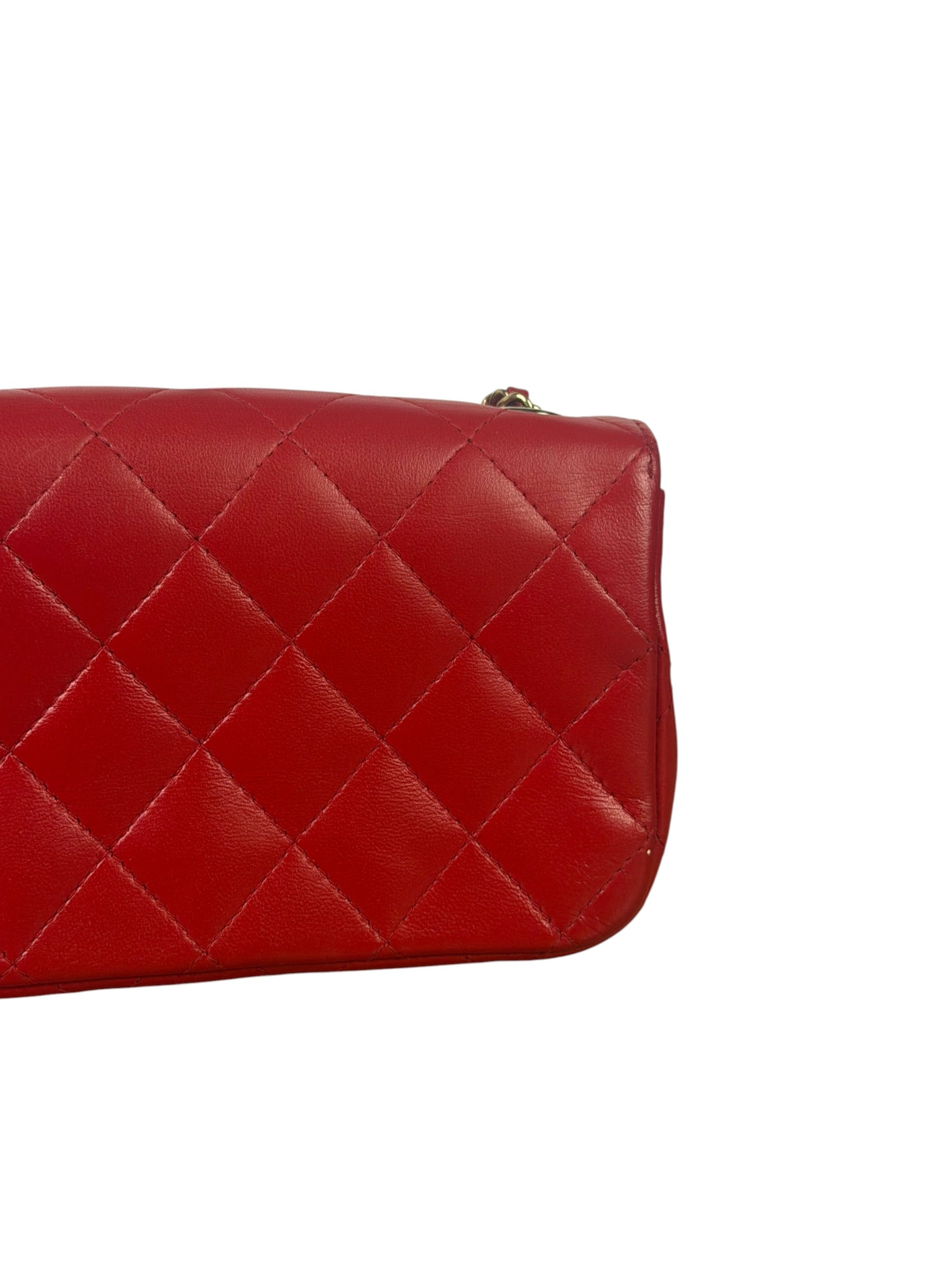 Chanel Red Lambskin Timeless Small Shoulder Bag 2017