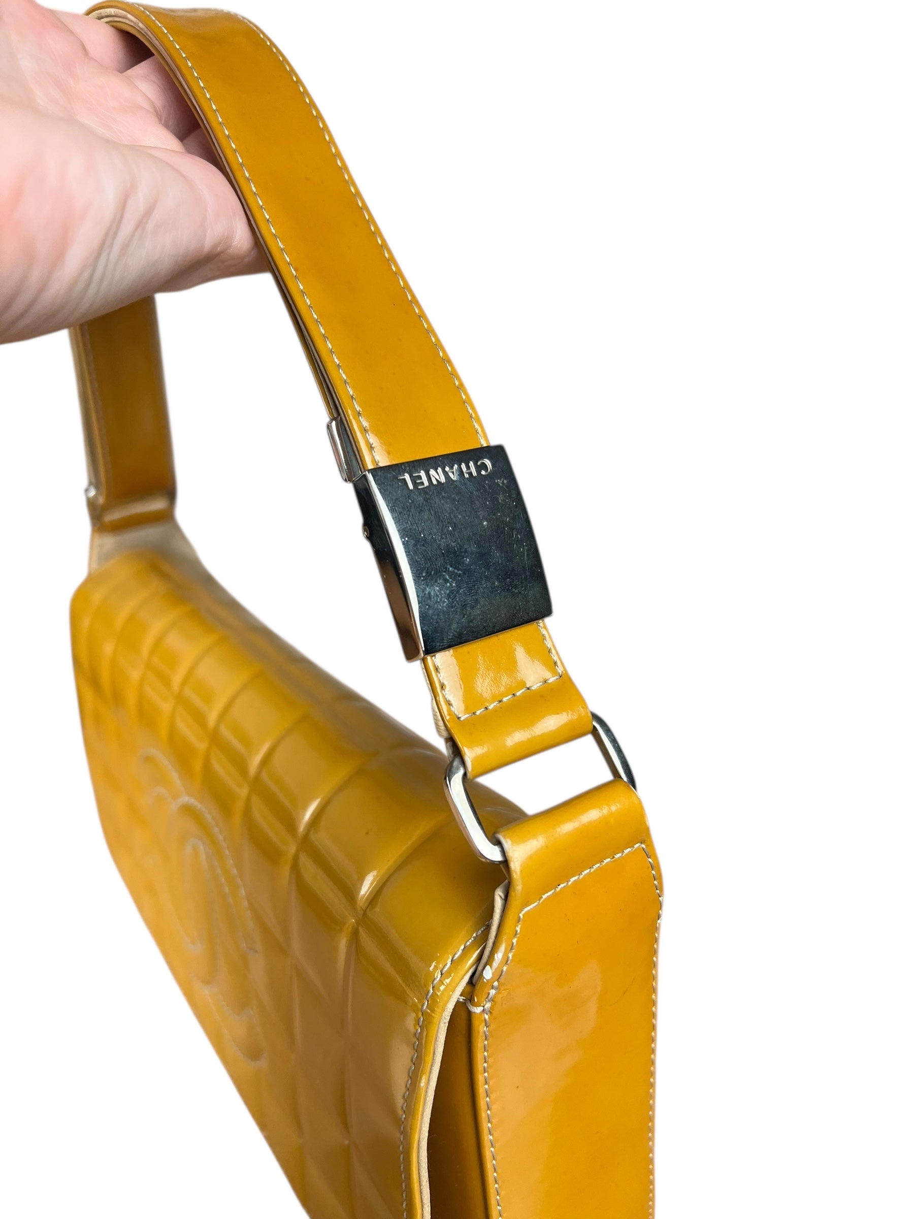 Chanel Vintage East West Patent Flap Bag