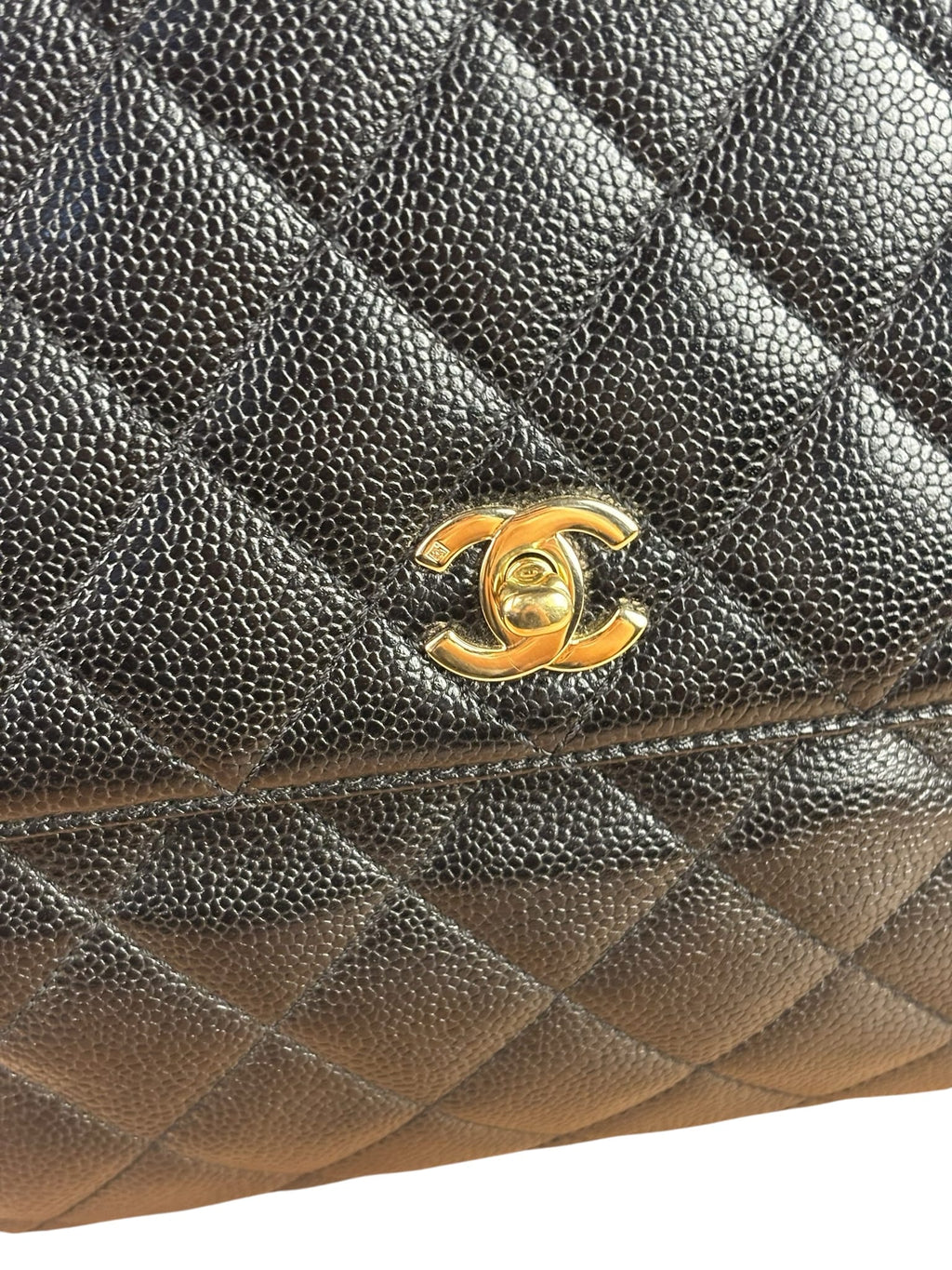 Chanel Black Caviar Quilted Medium Top Handle Bag 2000