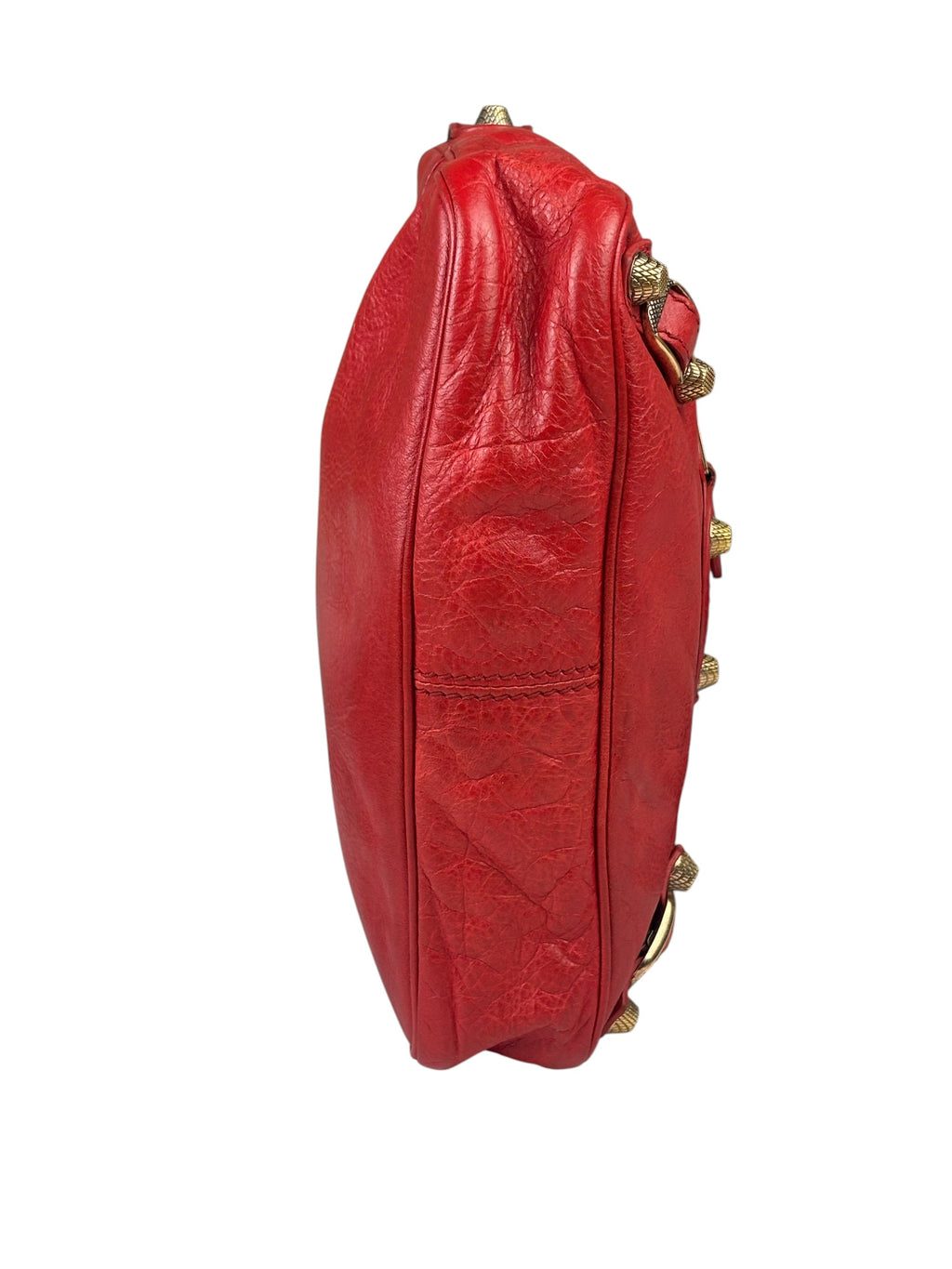 Balenciaga Red Lambskin Motor Cycle Crossbody Bag