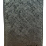 Prada Black/Grey Saffiano Leather Card Holder
