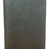 Prada Black/Grey Saffiano Leather Card Holder