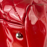 Chanel Red Patent Quilted Leather Large Just Mademoiselle Bowling Bag