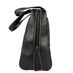 Chanel Vintage Black Leather Wild Stitch Bowler Handbag 2001