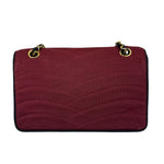 Chanel Vintage Burgundy Cotton Pairs-Seoul Pagoda Flap Bag