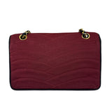 Chanel Vintage Burgundy Cotton Pairs-Seoul Pagoda Flap Bag