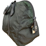 Prada Vintage Green Nylon Top Handle Bowler Bag
