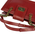 Chanel Red Leather Large Jetsetter Boy 2Way Handbag 2011