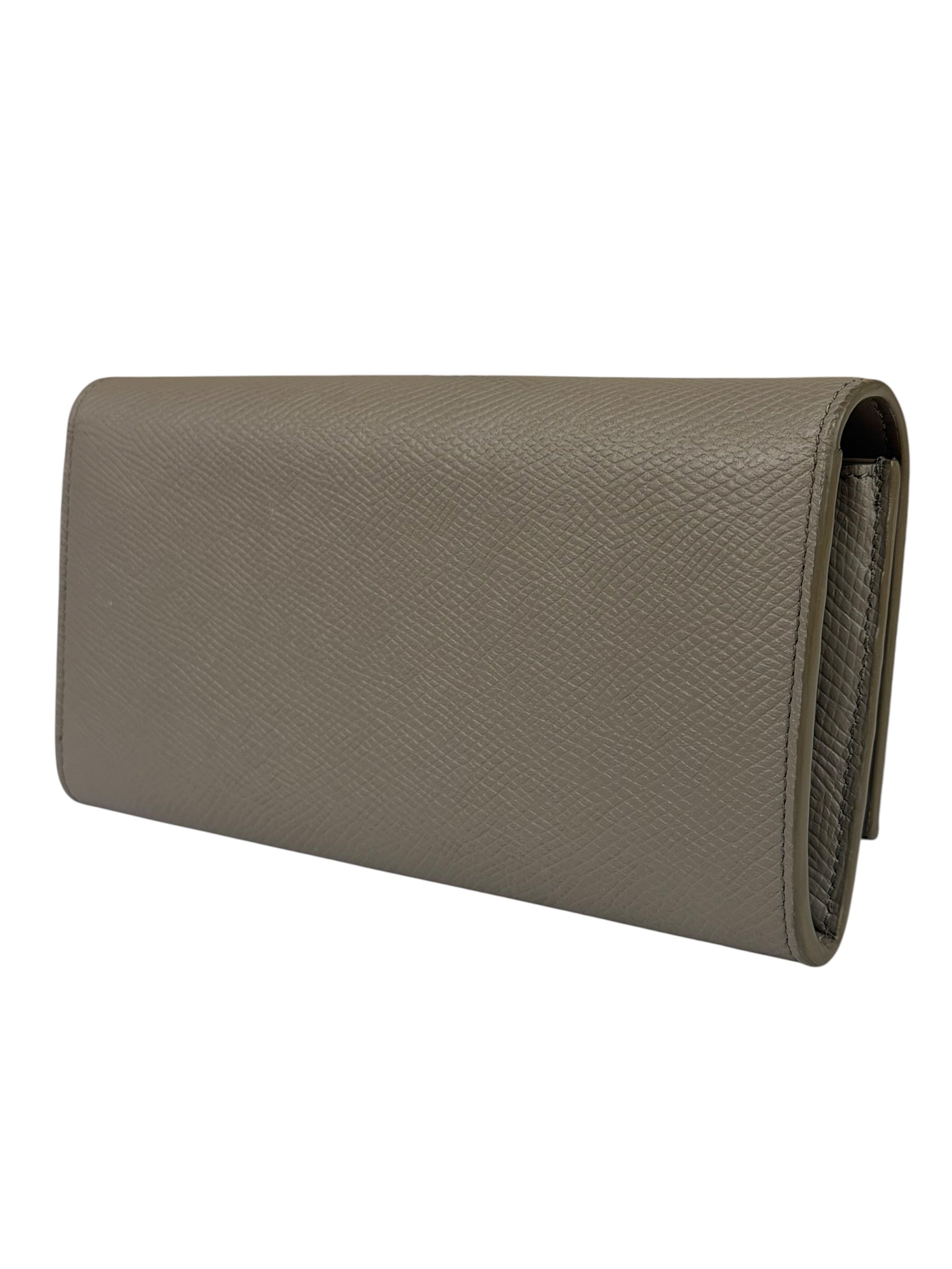 Celine Grey Leather Long Flap Wallet