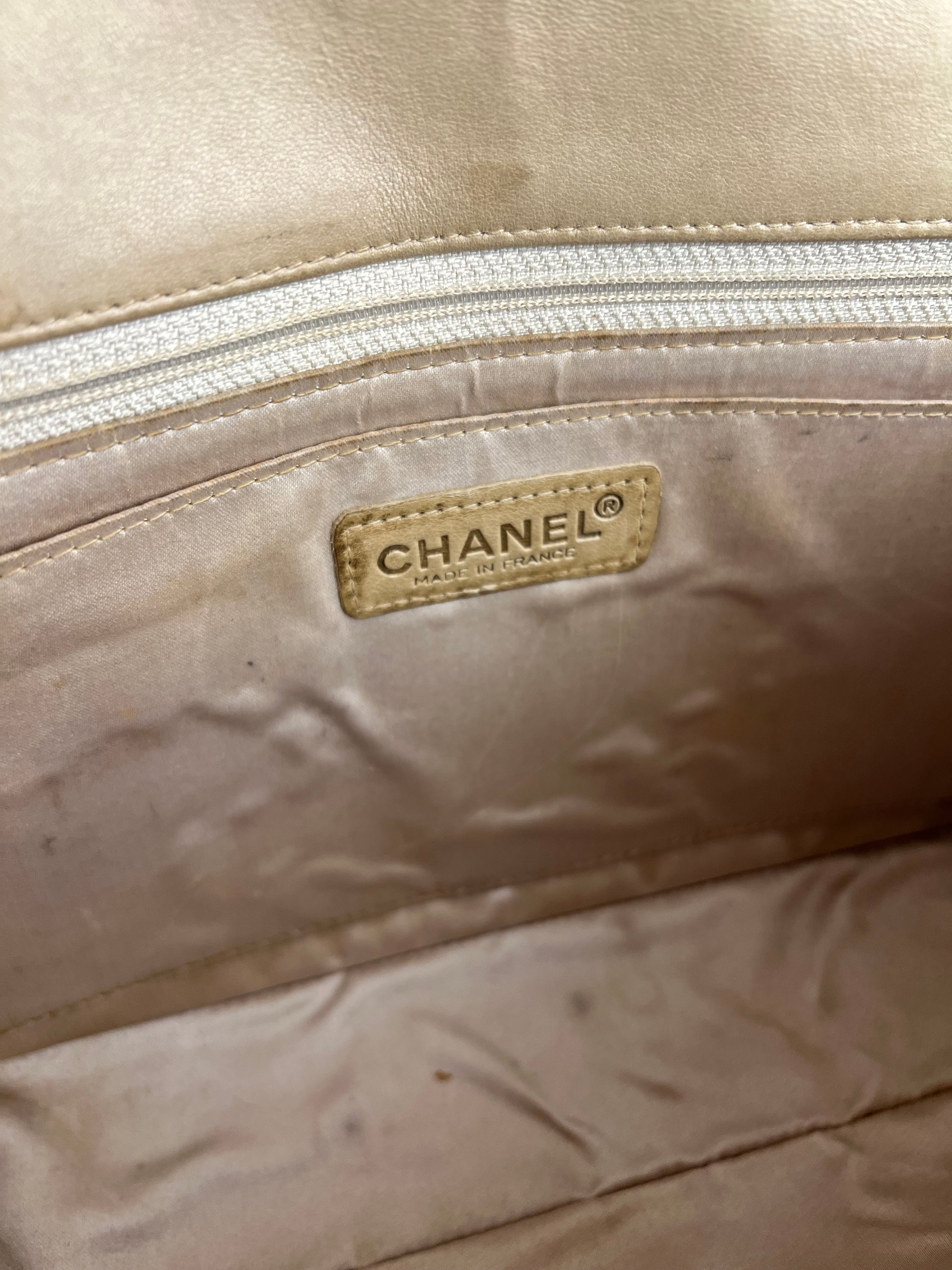 Chanel Vintage Beige Travel Line Classic Flap 2001