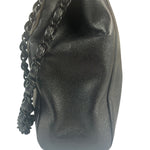 Chanel Black Pebbled Leather Curved Flap 1997